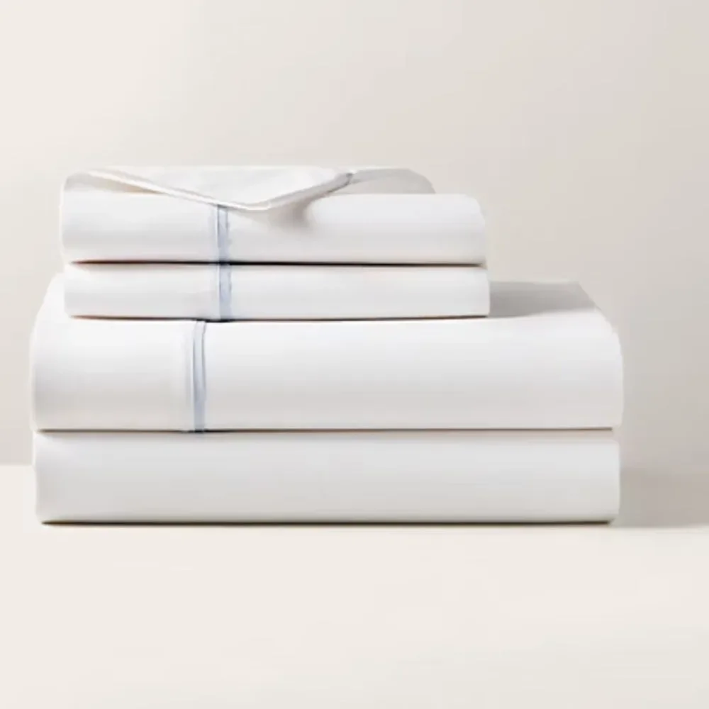 Organic Cotton Percale Palmer Sheeting King Flat Sheet